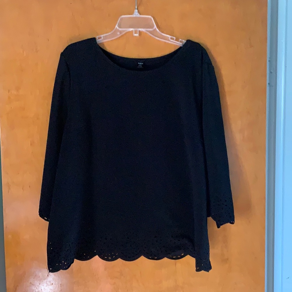 Black Scalloped Laser-Cut Top